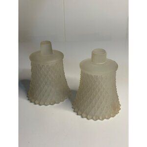 VTG Frosted Glass Diamond Point Votive Peg Candle Holders – Set of 2 Sconce Cups